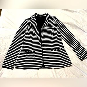 Missimo black and white Striped blazer.